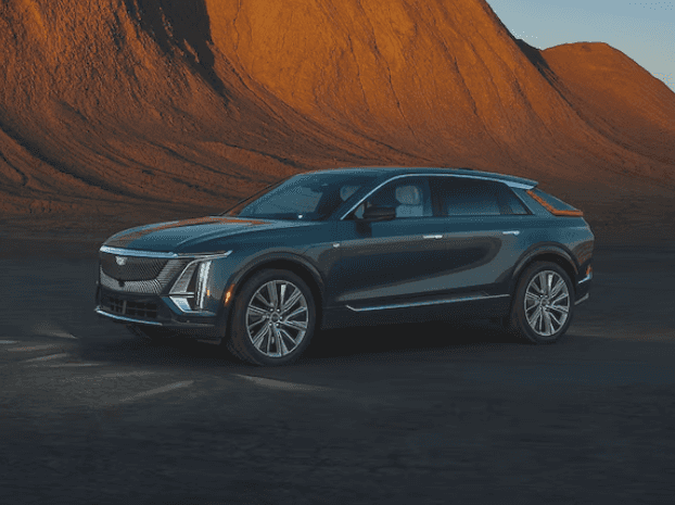 2024 Cadillac Lyriq parking sideview in desert
