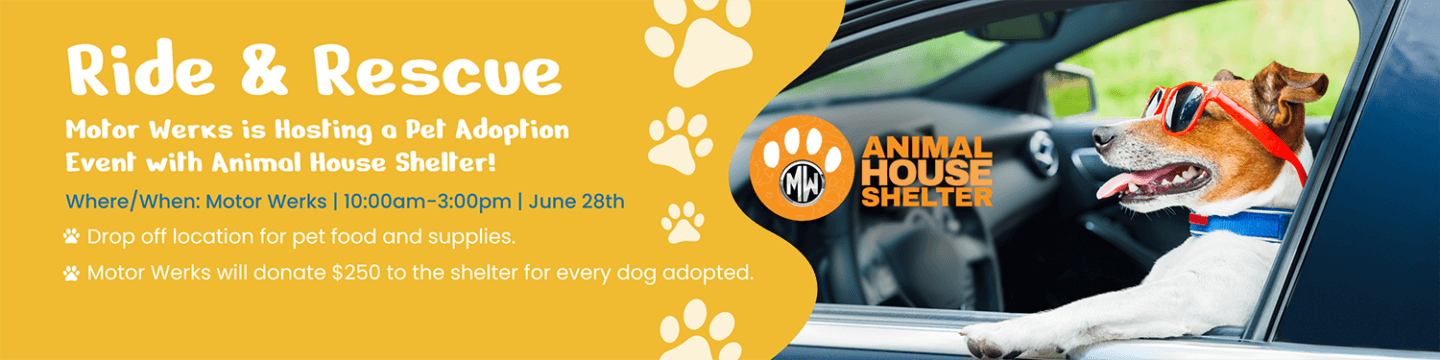 Ride and Rescue Dog Adoption Event | Motor Werks