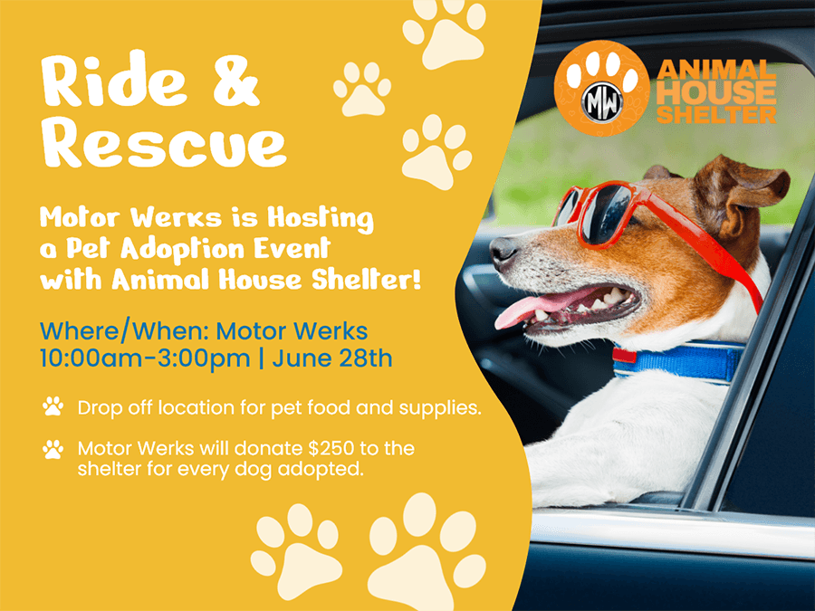 Motor Werks "Ride and Rescue" Dog Adoption Event