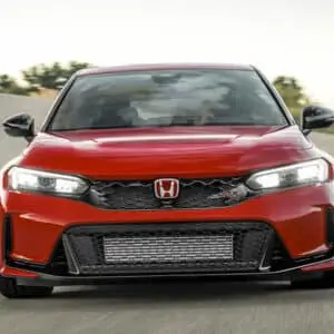 2024 Honda Civic Type R front grill view driving