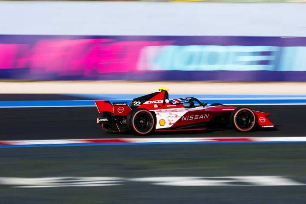 22 ROWLAND Oliver (gbr), Nissan Formula E Team, Nissan e-4ORCE 04, action during the 2024 Misano ePrix, 5th meeting of the 2023-24 ABB FIA Formula E World Championship, on the Misano World Circuit Marco Simoncelli from April 11 to 14, 2024 in Misano Adriatico, Italy - Photo Joao Filipe / DPPI