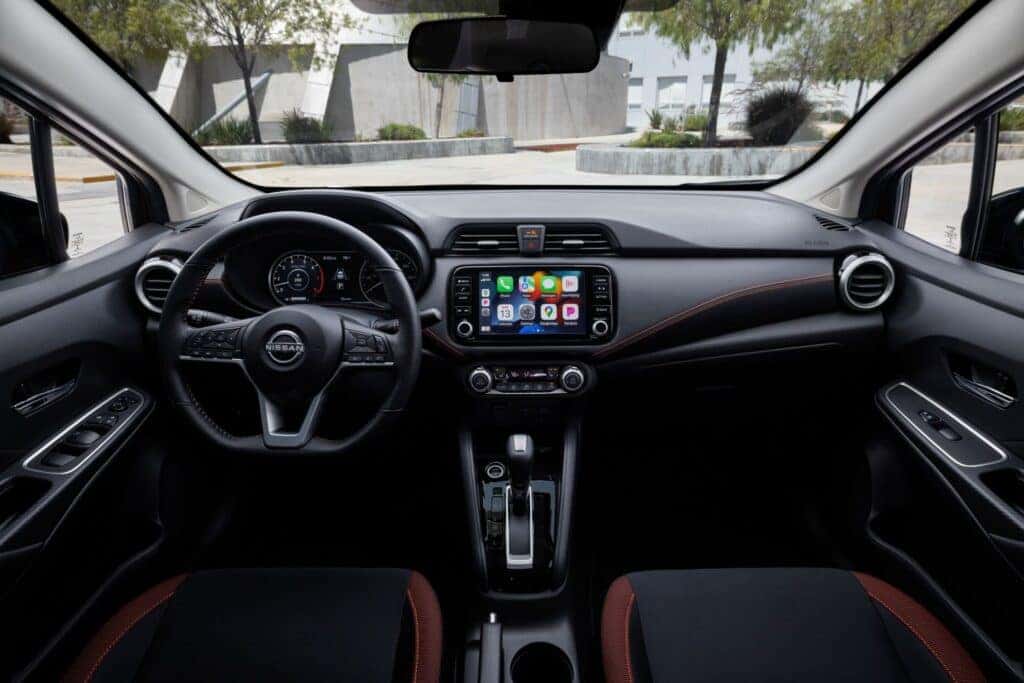 The Alluring Front Interior Of The Amazing 2025 Nissan Versa