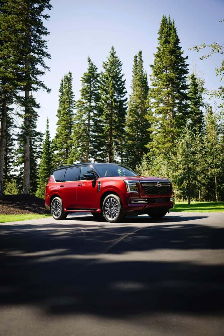 The Nissan Armada, Riding Past Trees On A Straight Road