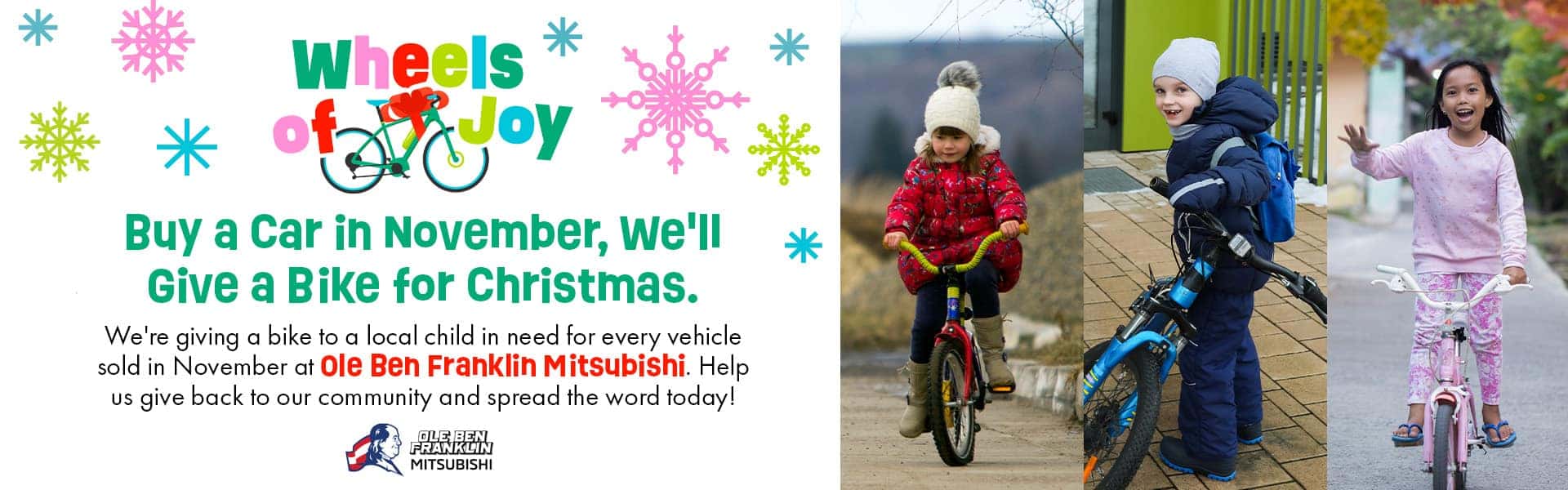 Wheels of Joy - Ole Ben's Bike Giveaway Program