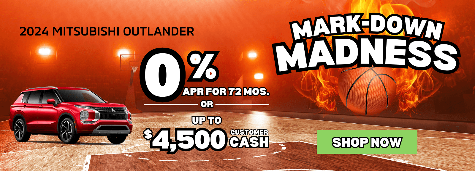 0% APR or $4,500 Customer Cash on New Outlander SUVs