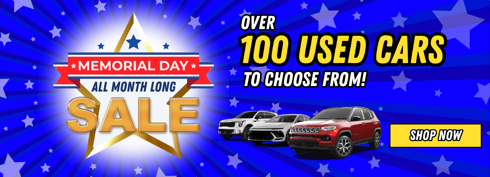 Memorial Day All Month Long Sale on All Used Cars!
