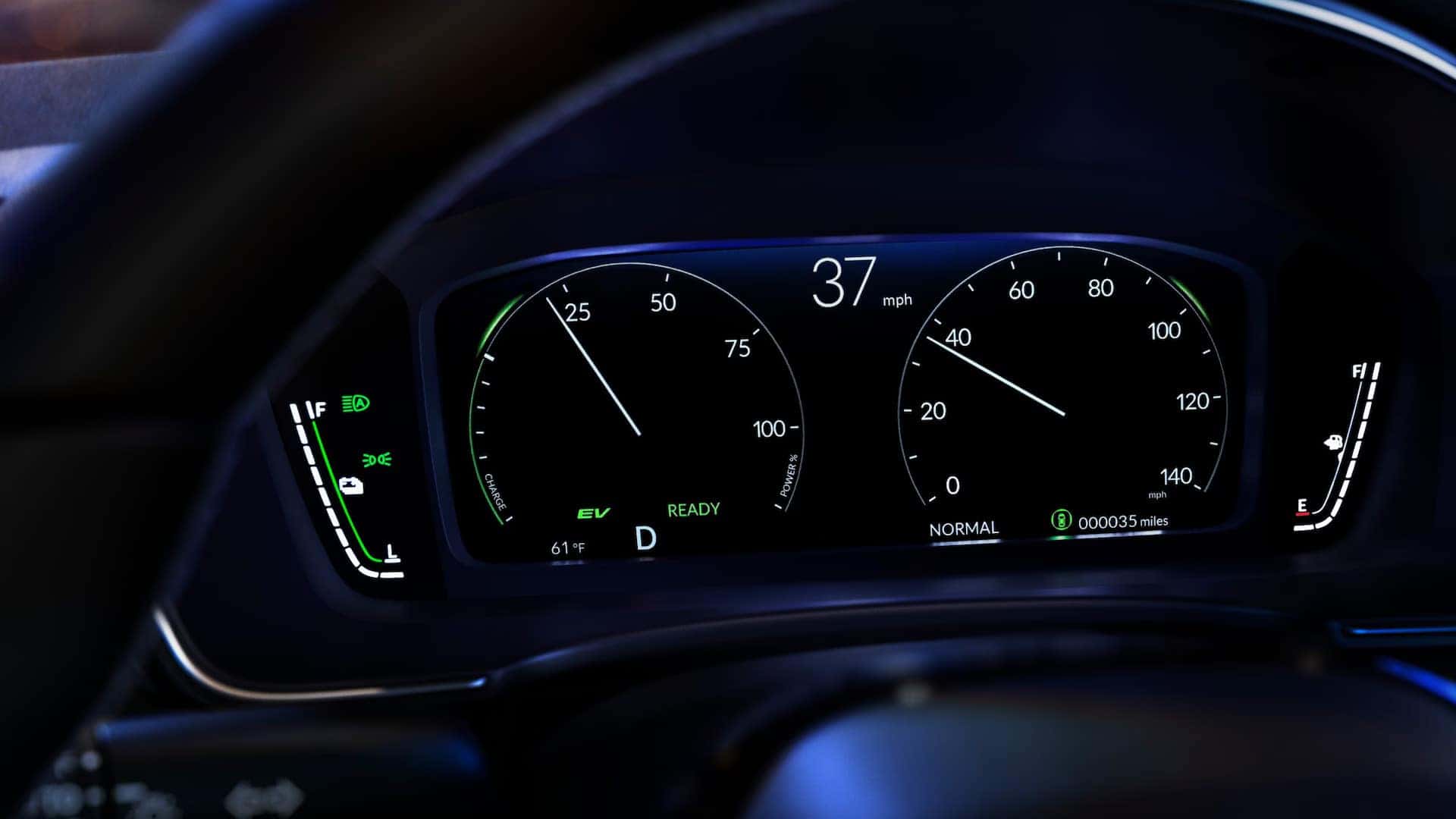 the digital display of a honda civic hybrid sedan