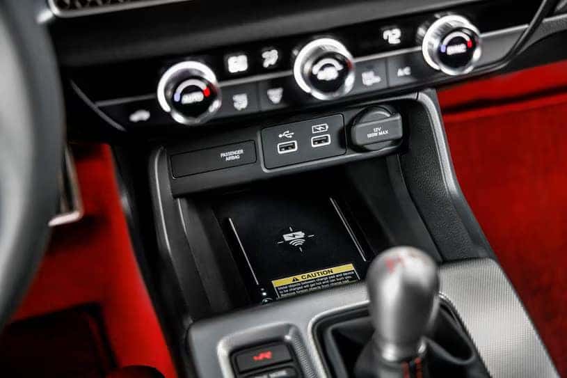 The gear shift in a honda.