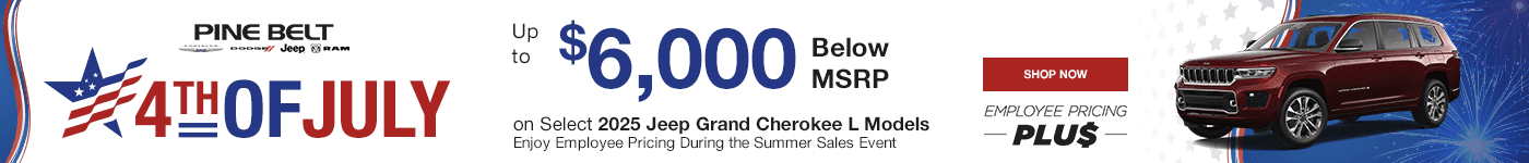 Up to $6,000 below MSRP on Select 2025 Jeep Grand Cherokee L Models