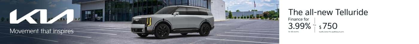 3.99% APR for 48 Months + $750 Loyalty Bonus for Qualifying Buyers on a new 2027 Telluride
