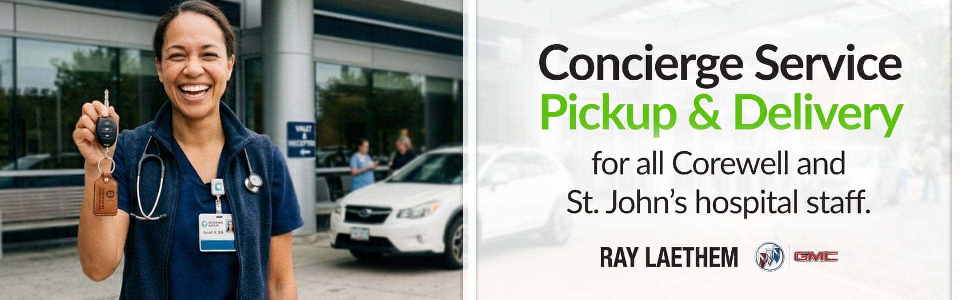 Concierge Service Pickup & Delivery for all Corewell and St. John's hospital staff.
