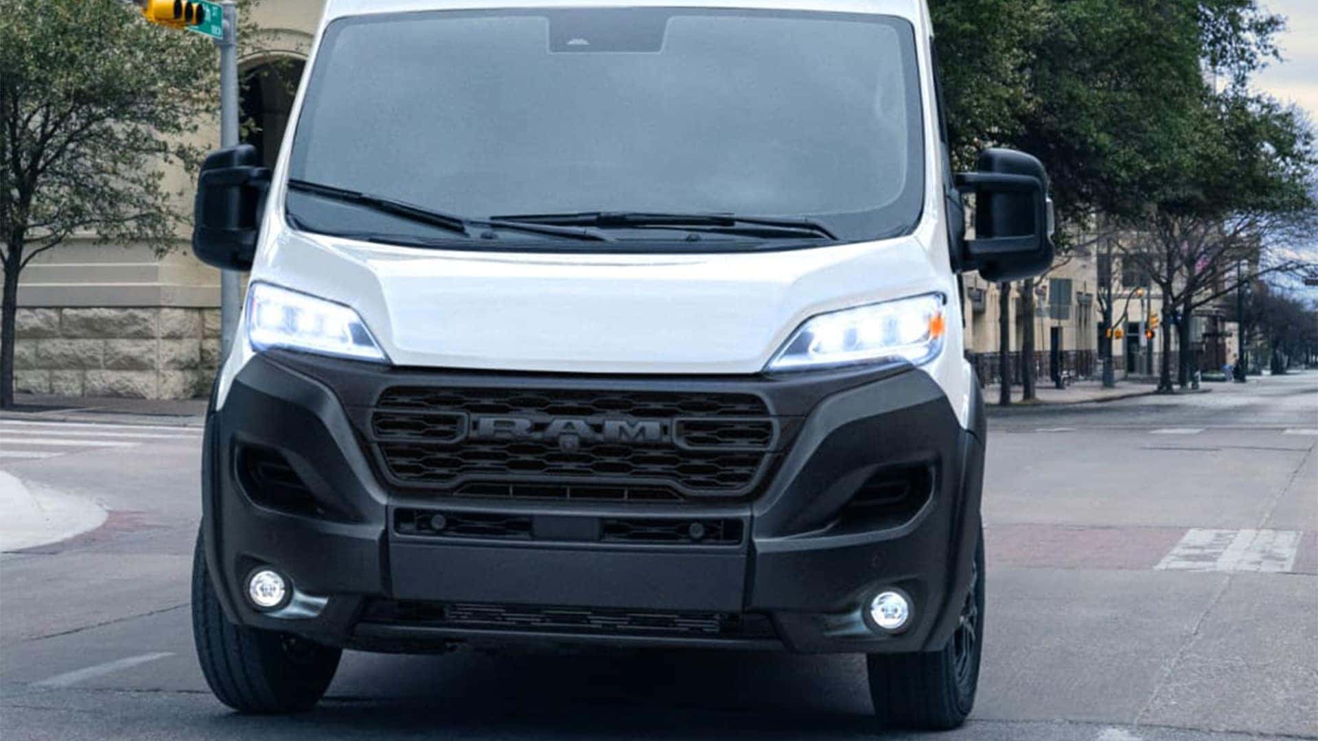 Front view of 2026 Ram ProMaster making a turn