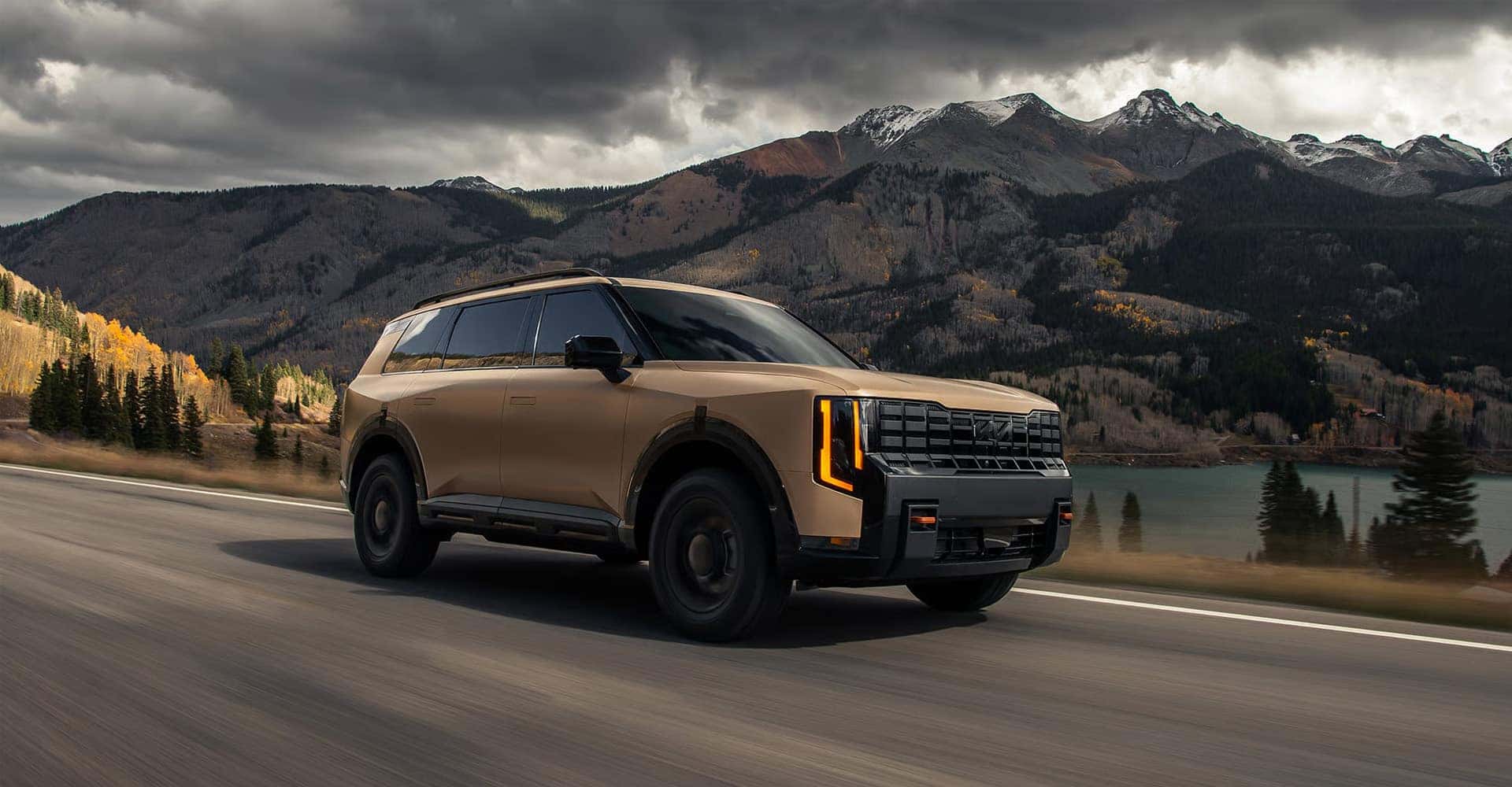 2027 Kia Telluride with mountainside