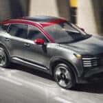2026-Nissan-Kicks-Two-tone-colors-driving-down-highway