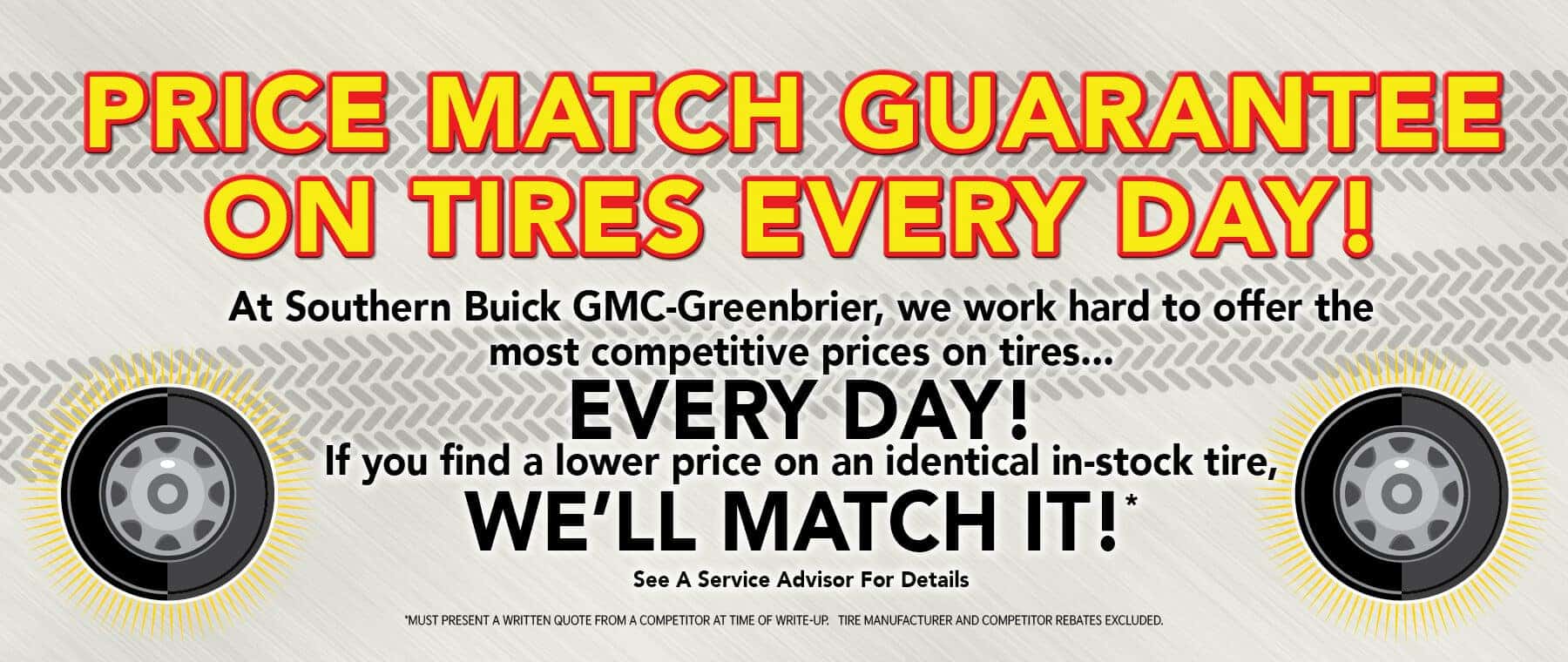 Greenbrier Buick GMC Tire Price Match