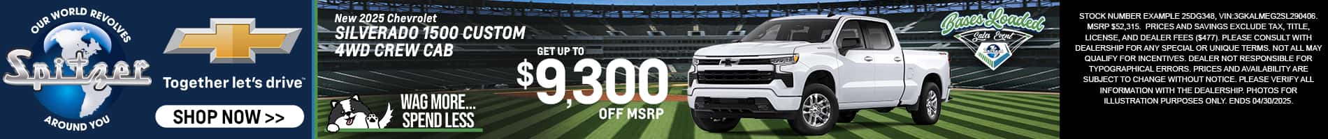 04.2025_Carrera_Get Over $9,300 Off MSRP on New 2025 Chevrolet Silverado Custom 4WD Crew Cab Models!