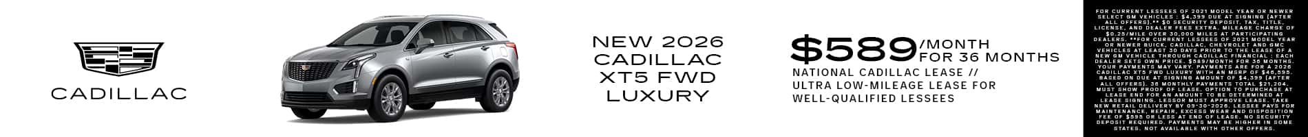 09.2026_Cadillac XT5_Lease for $589 for 36 mo