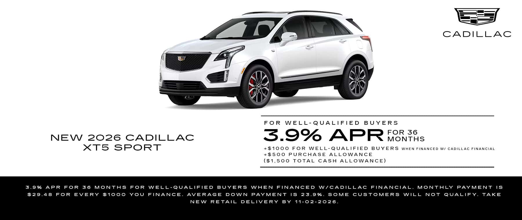 10.2026_Cadillac XT5_3.9% for 36 mo