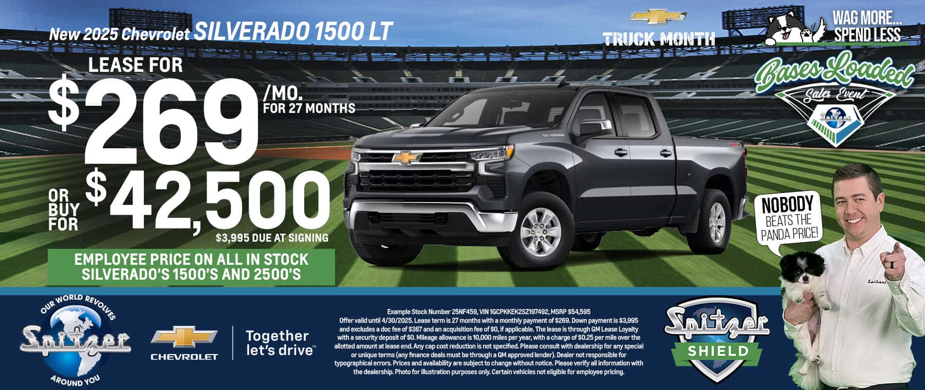 03/04.2025_Carrera_Lease a New 2025 Chevrolet Silverado 1500 LT for $297.18 a Month for 24 Months or Purchase for $43,990!