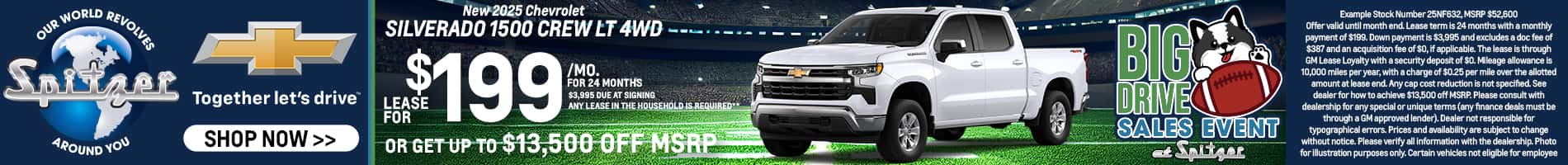 08.2025_Carrera_Lease a New 2025 Chevrolet Silverado 1500 Crew LT for $199/mo!