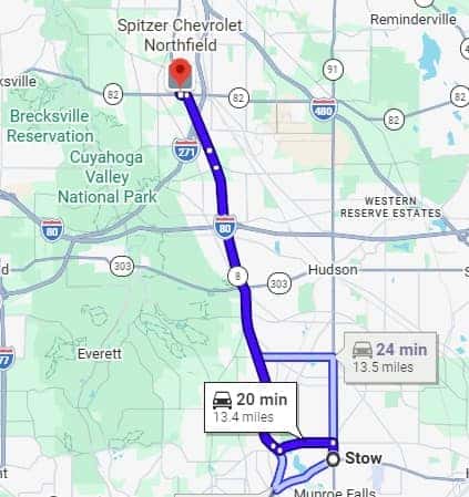 map from stow, oh