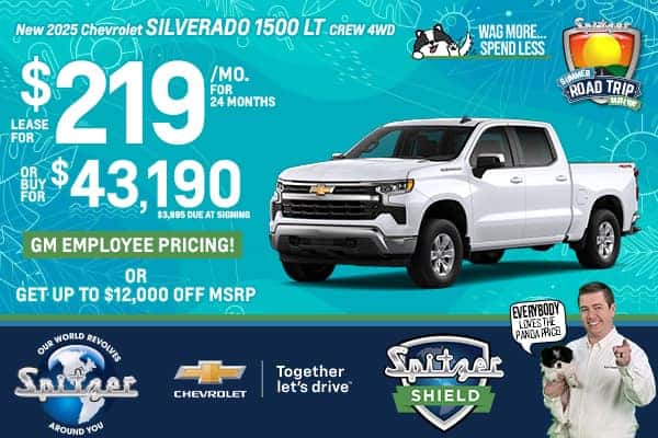 2025 Chevrolet Silverado 1500 LT - Lease for $219 a Month for 24 Months or Buy for $43,190