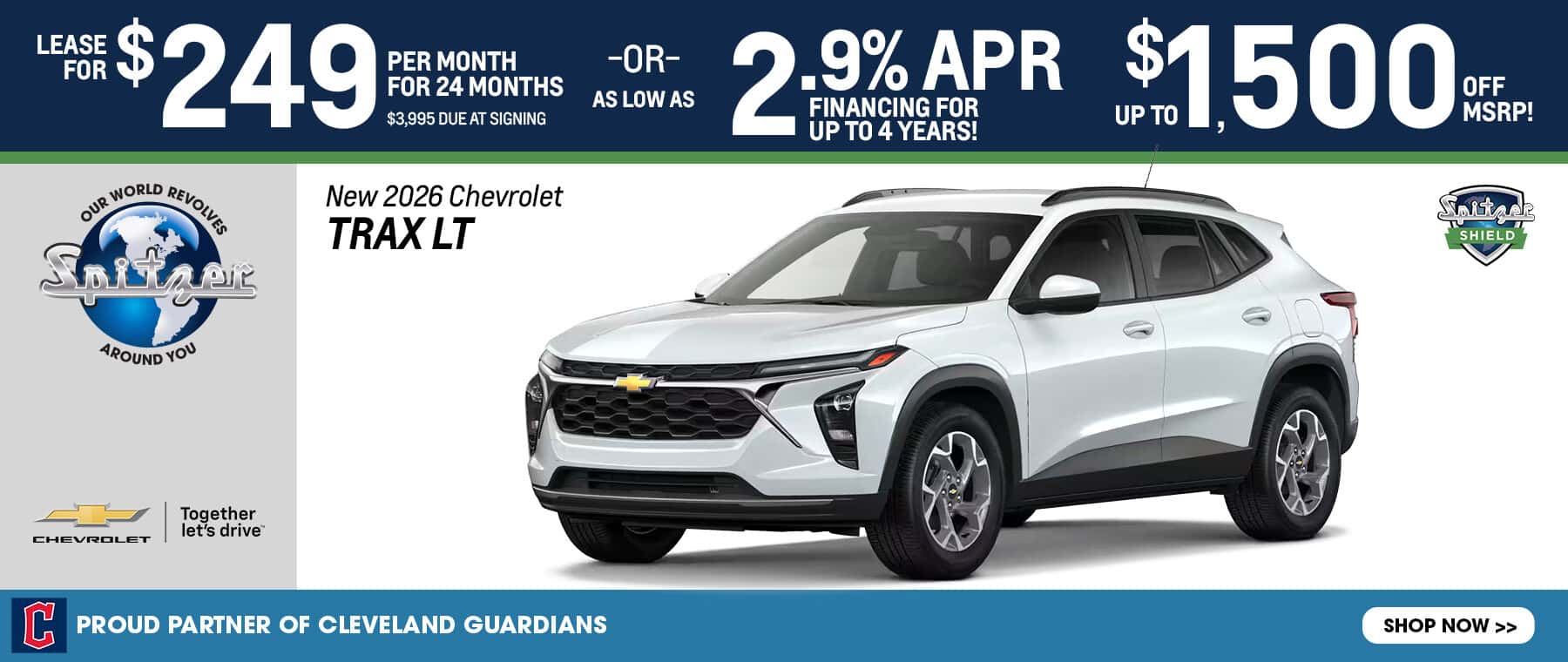 08.2026_Chevy Trax_Lease for $249 for 24 mo OR 2.9% apr for 4 years/Up to $15000 off msrp