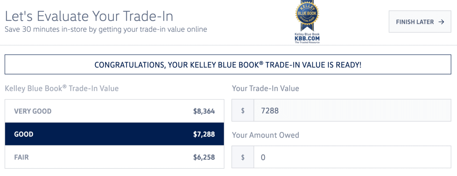 Evaluate Trade In