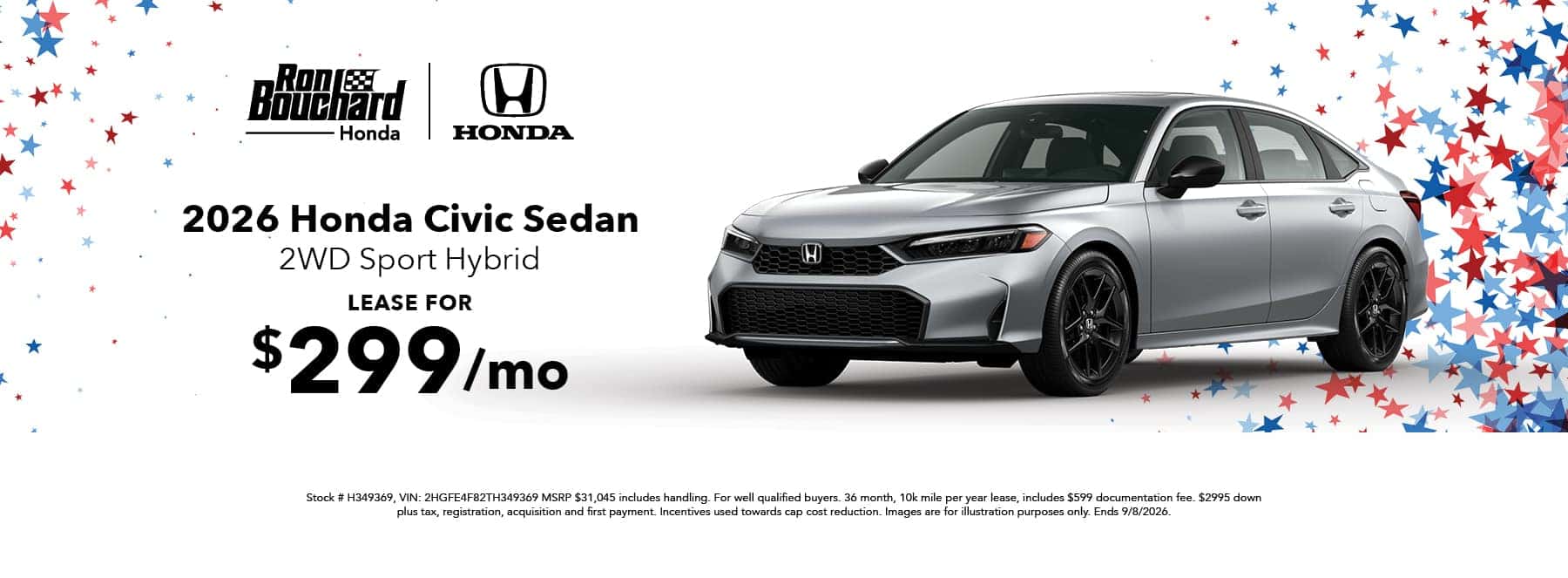 2026 Honda Civic Sedan 2WD Sport Hybrid