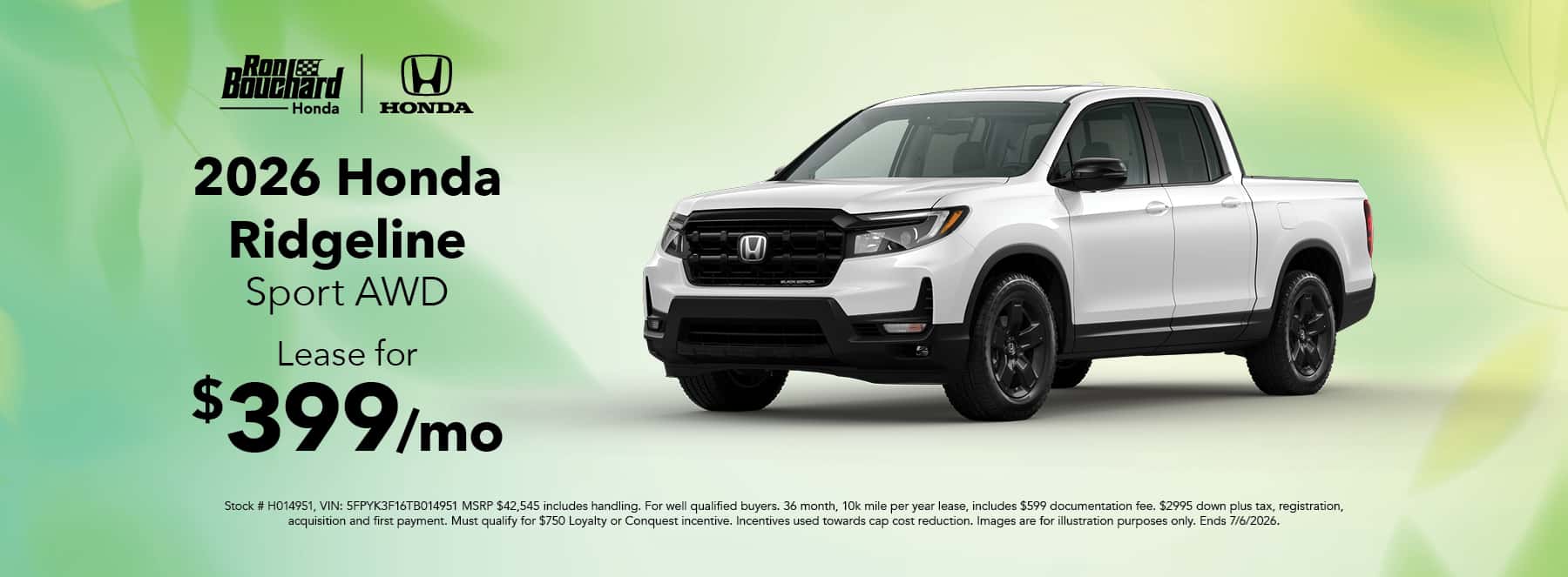 2026 Honda Ridgeline Sport AWD