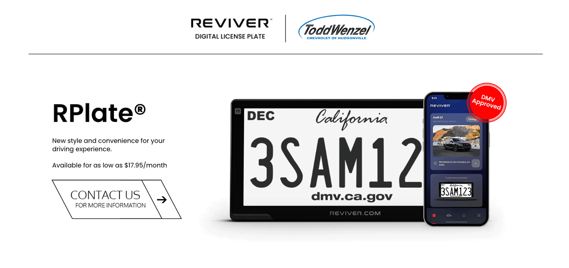 Reviver Digital License Plate Todd Wenzel Superstore