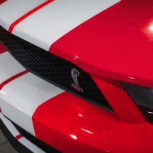 Red Ford Mustang Shelby super snake close-up