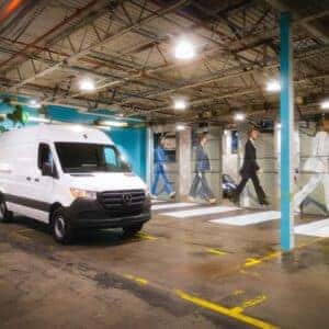 Mercedes-Benz van near Beatles Abbey Road art work at showroom in PA