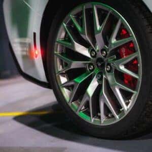 White Ford Mustang tire