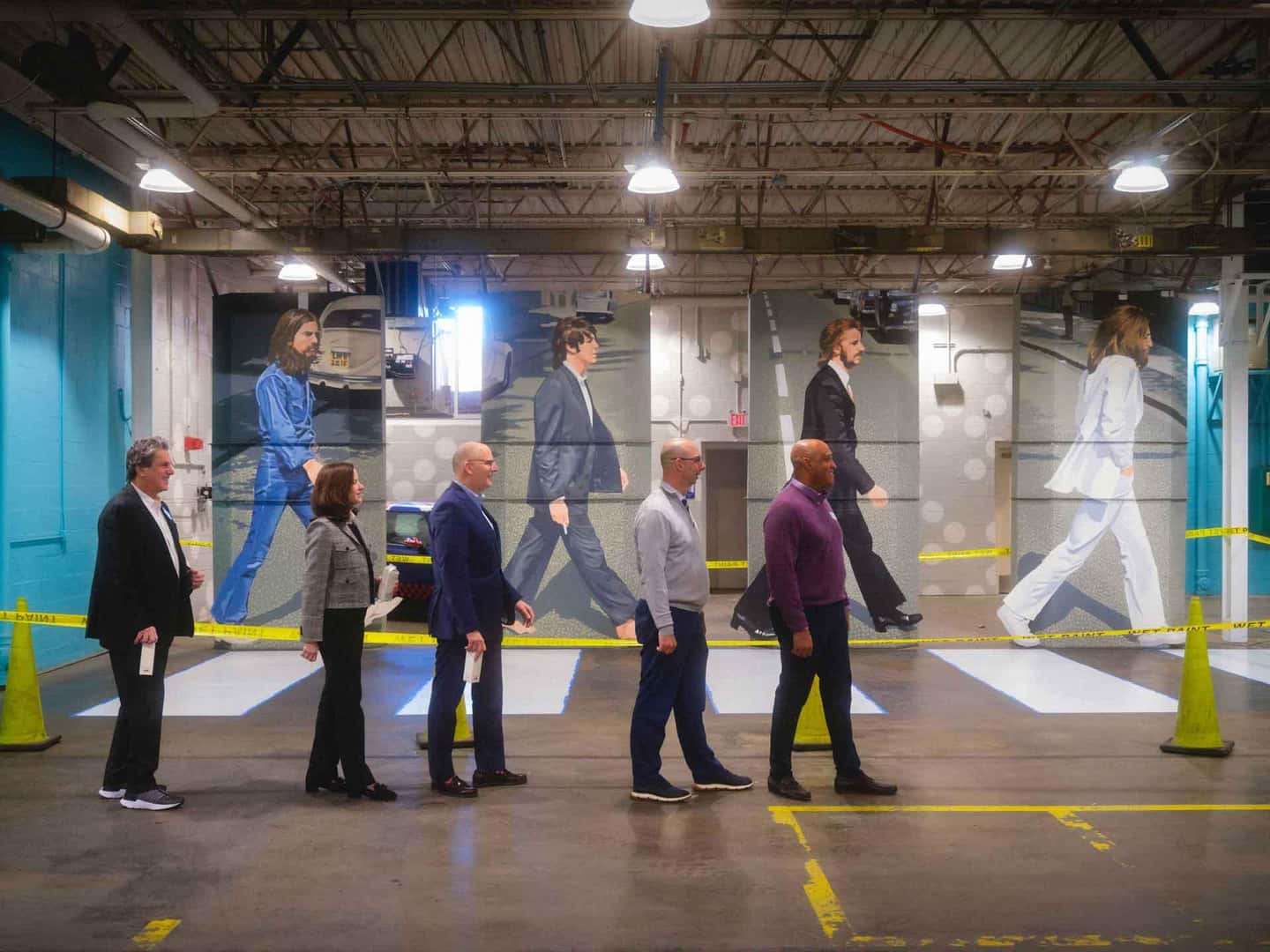 Abbey Road Beatles Mural at Masano Auto Park, 5 day money back dealership