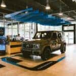 Mercedes-Benz G Wagon SUV in lobby of Tom Masano, Inc., a Mercedes-Benz dealer in Reading, PA