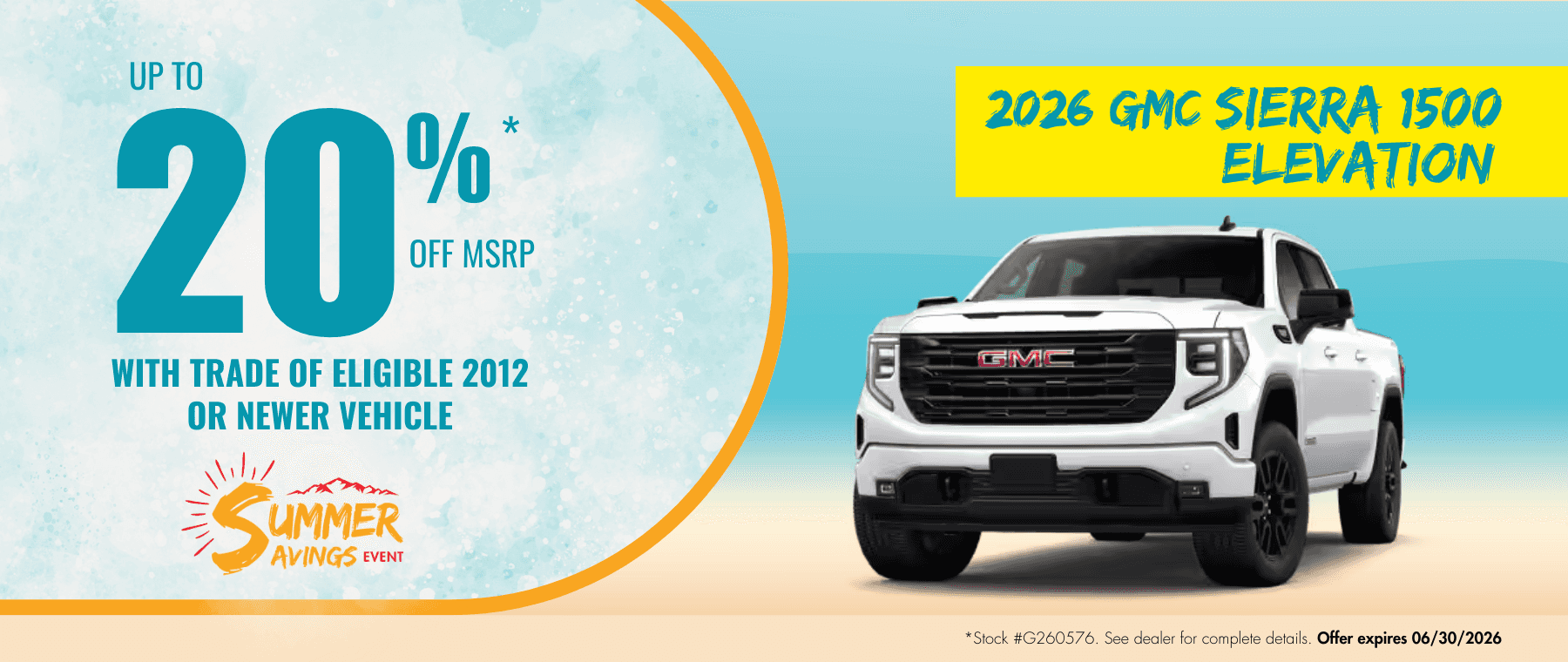 DESKTOP-2026-GMC-Sierra-1500-Elevation-Summer-Savings-Event