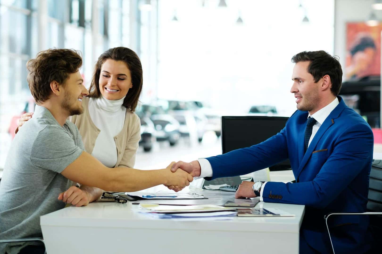 Customers securing financing at the Tyson Motor Finance Center