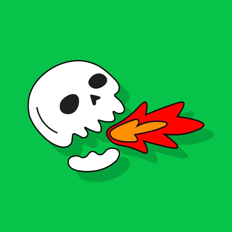 Skull breathing fire