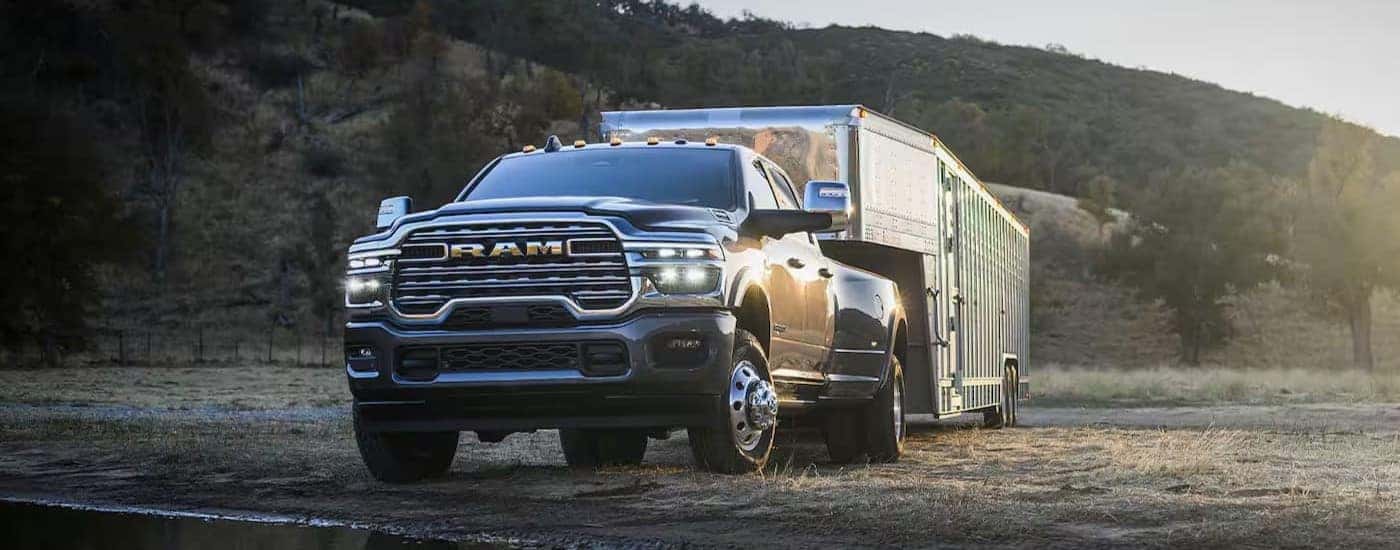 A black 2025 RAM 3500 parked after visiting a Ram dealer near Greensburg.