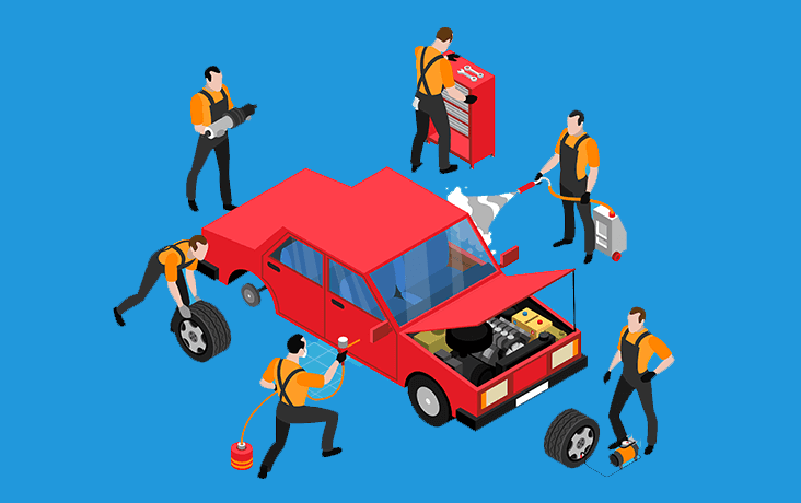 Why drivers should consider an extended warranty on their Honda at Washington Honda | Six Mechanics repairing a car